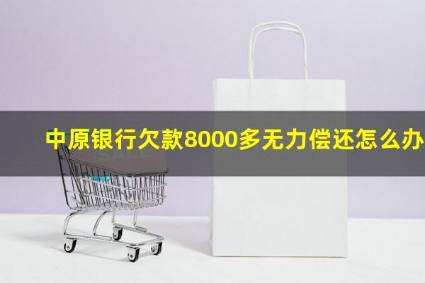 中原银行欠款8000多无力偿还怎么办