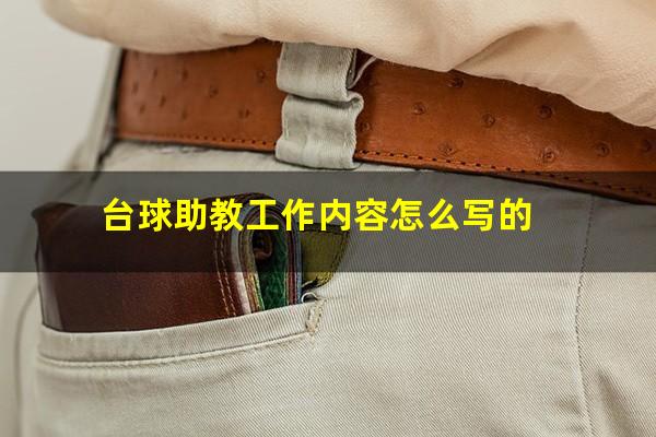台球助教工作内容怎么写的