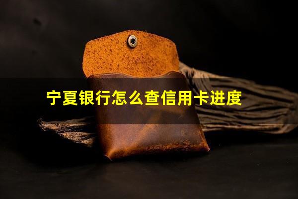 宁夏银行怎么查信用卡进度