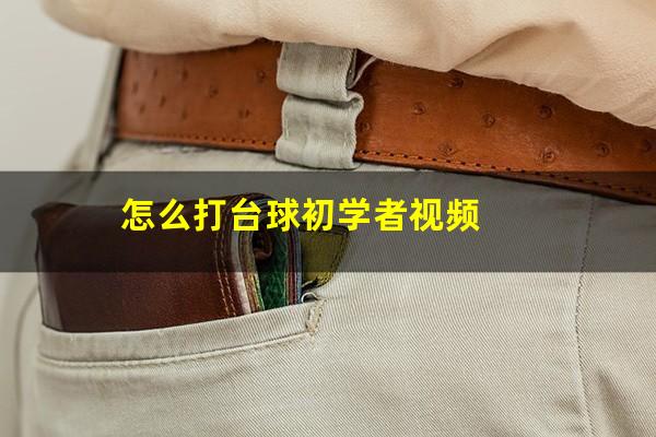怎么打台球初学者视频