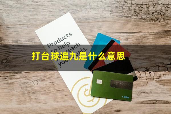 打台球追九是什么意思
