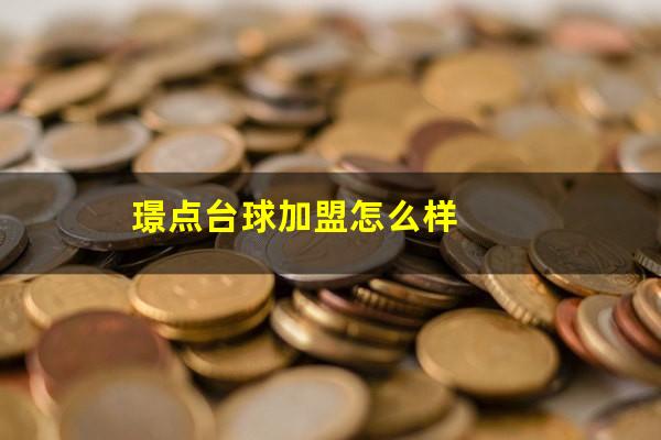 璟点台球加盟怎么样